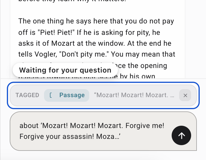 The lines waiting in Messages for your question