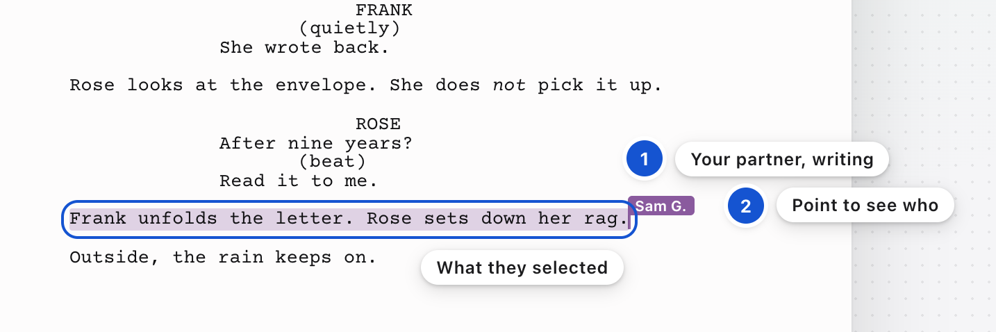 Two carets in two colors on the same page