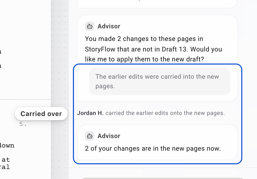 The fixes carried onto the new pages