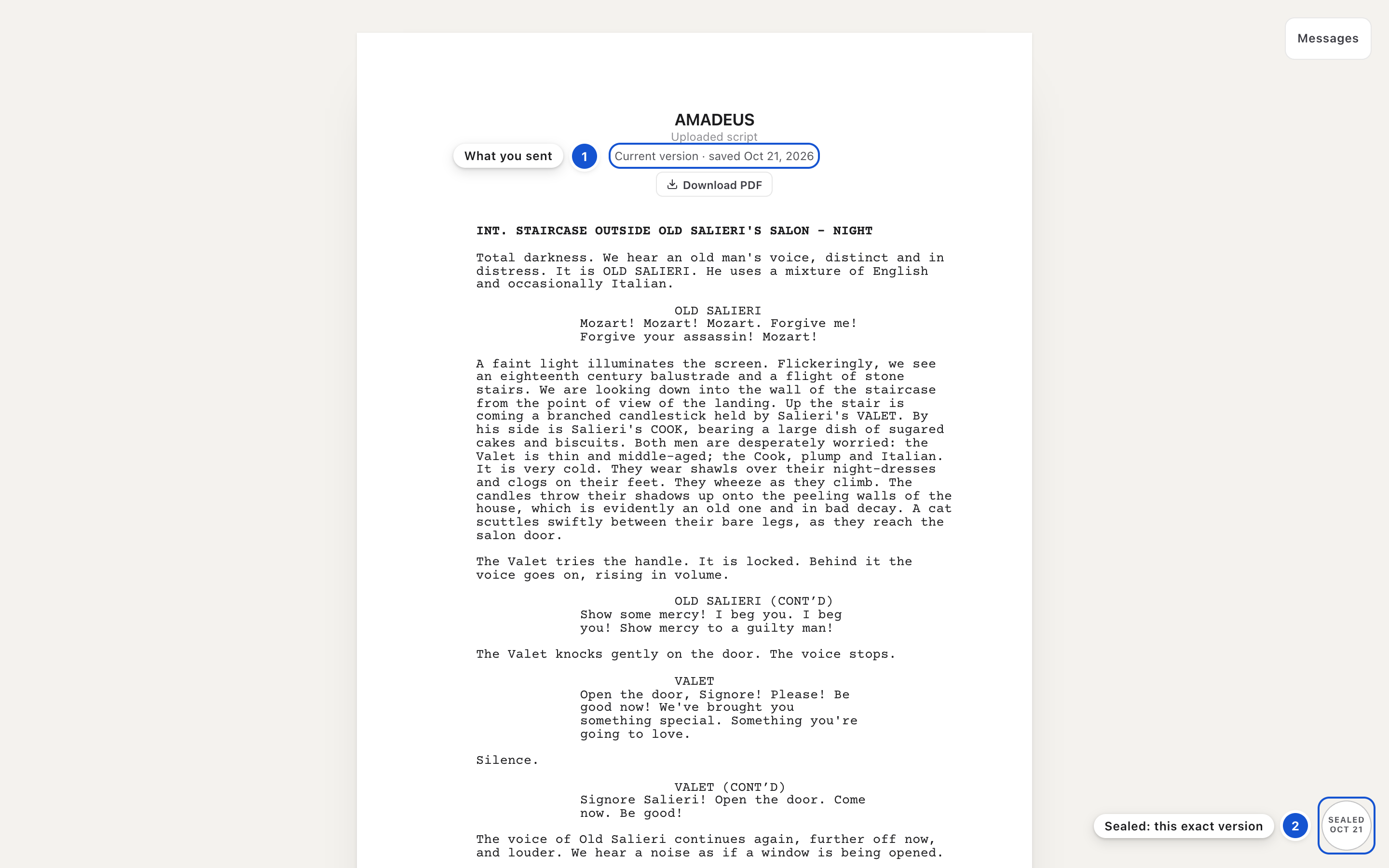 The project link as a reader sees it